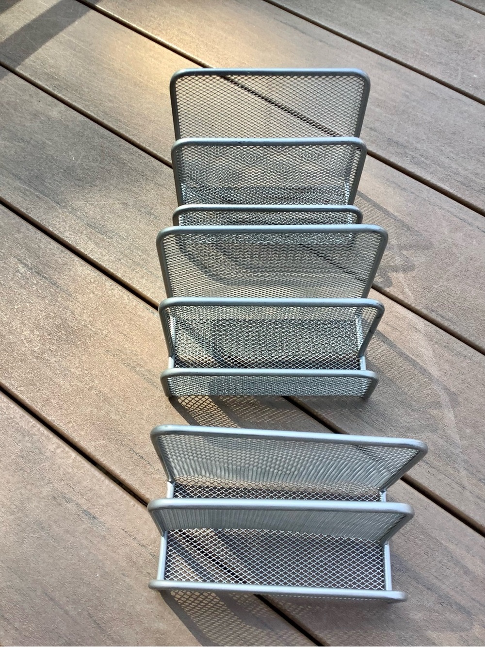 Silver Mesh Desk File Sorter - Set of 3
